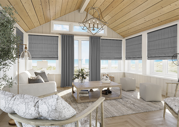Lucerne Faux Silk, Silver - Roman Blind - Image 6